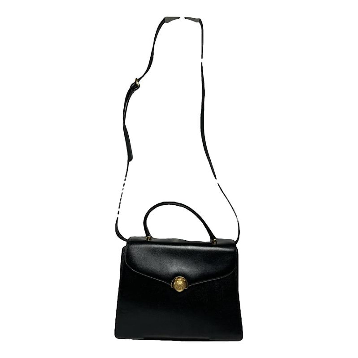 Non Signé / Unsigned Black Leather Handbag image 1
