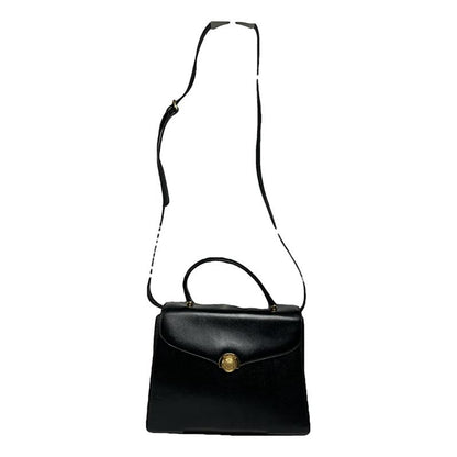 Non Signé / Unsigned Black Leather Handbag image 1
