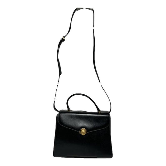 Non Signé / Unsigned Black Leather Handbag image 1