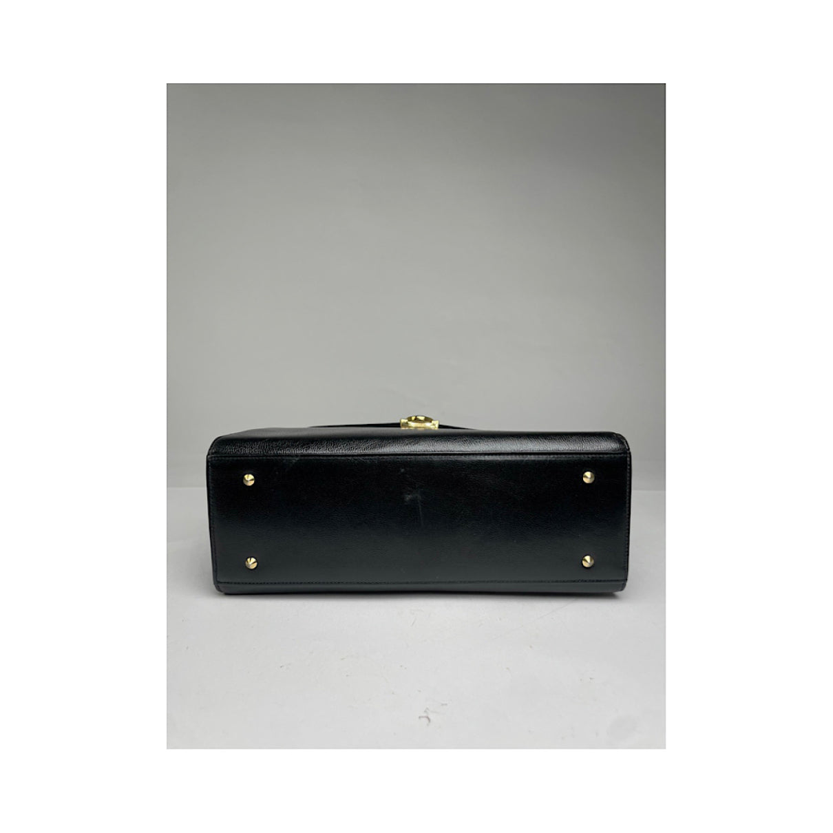 Non Signé / Unsigned Black Leather Handbag image 3