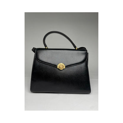 Non Signé / Unsigned Black Leather Handbag image 5