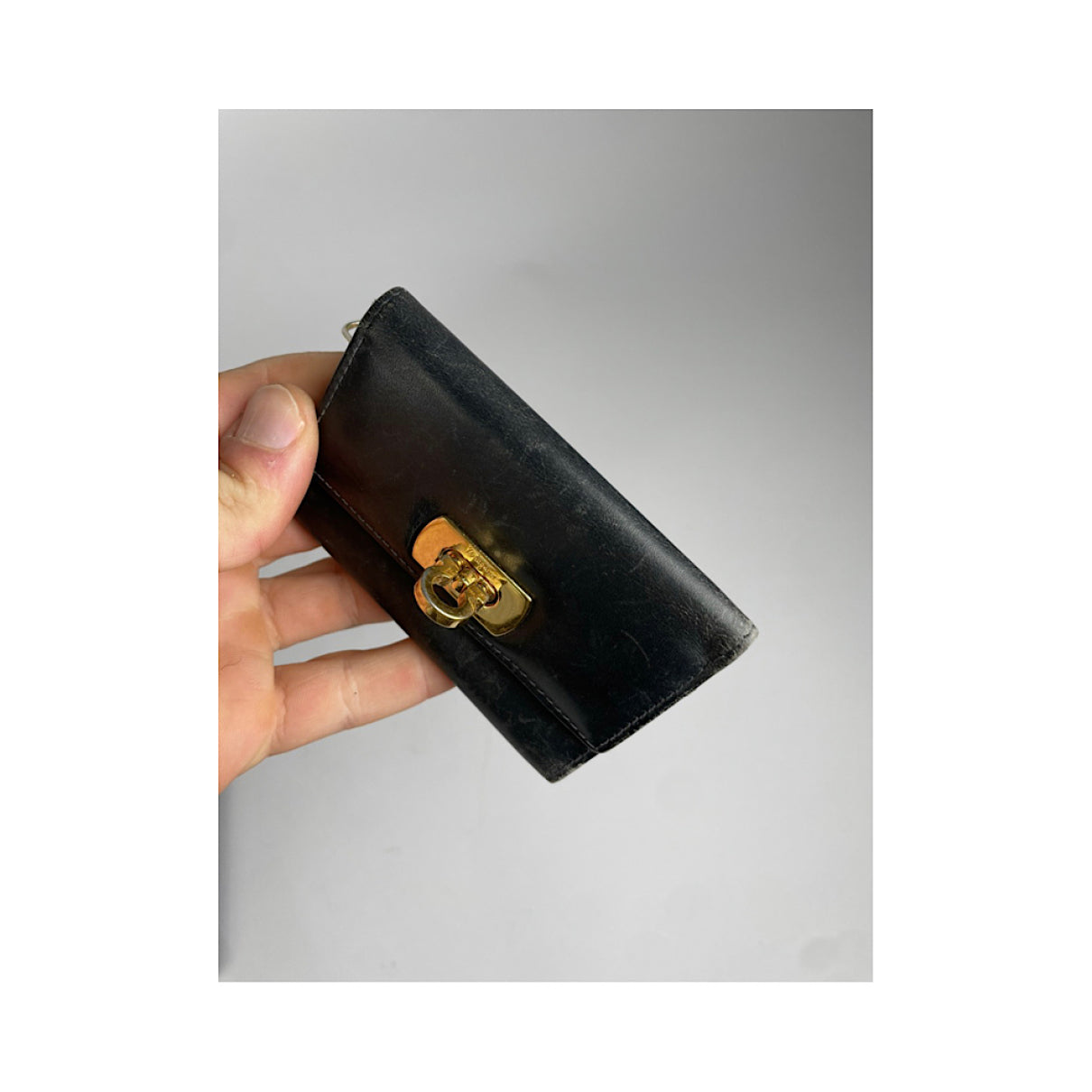 Salvatore Ferragamo Black Patent Leather Purse image 3