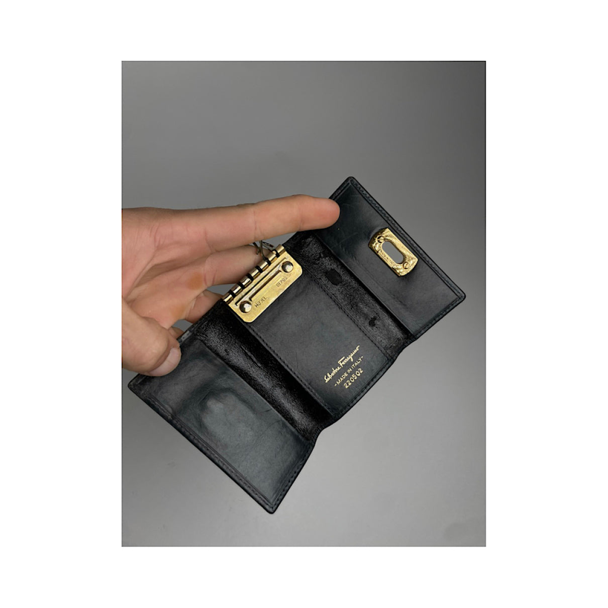 Salvatore Ferragamo Black Patent Leather Purse image 4