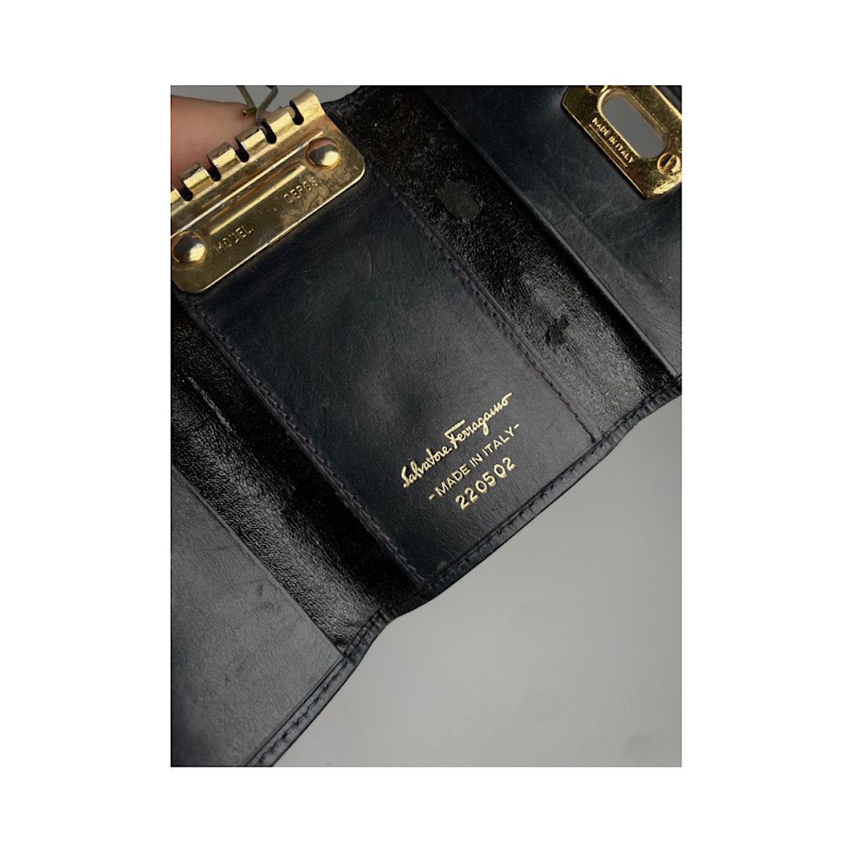 Salvatore Ferragamo Black Patent Leather Purse image 5