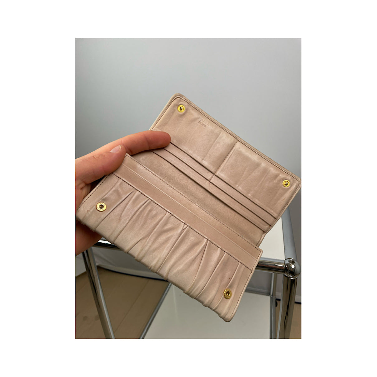 Prada Beige Leather Wallet image 5