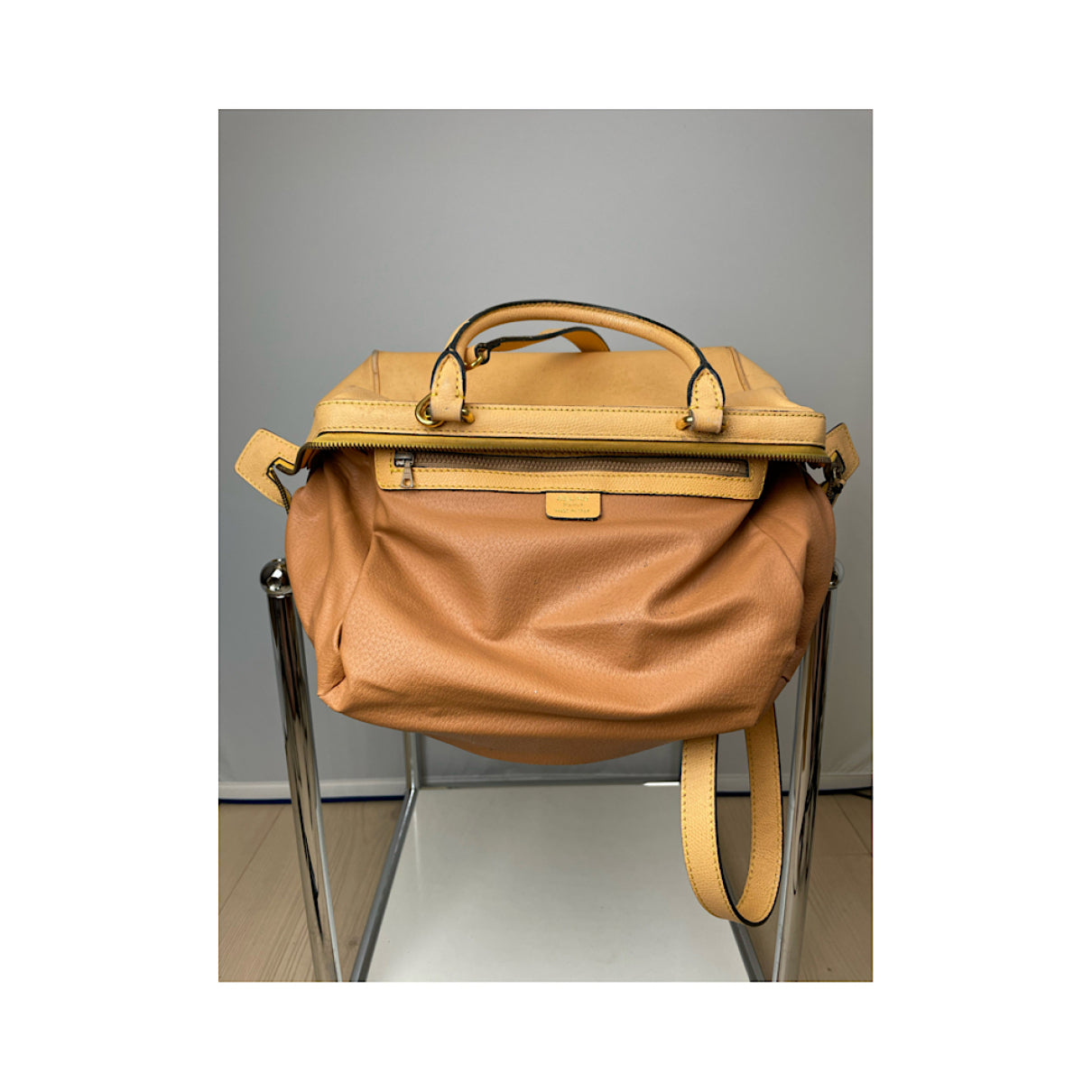 Celine Triomphe Yellow Leather Handbag image 4