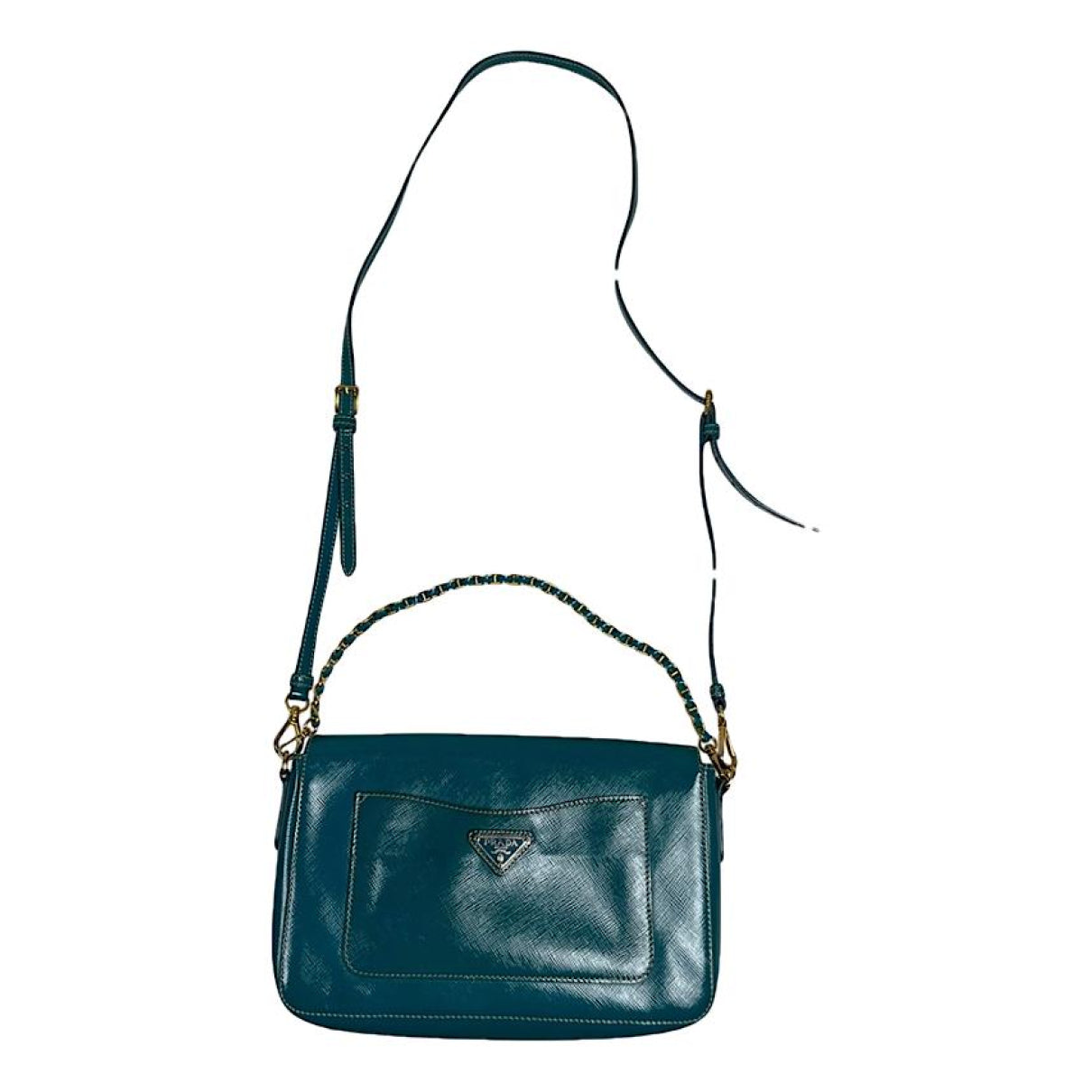 Prada Cleo Blue Leather Handbag image 1