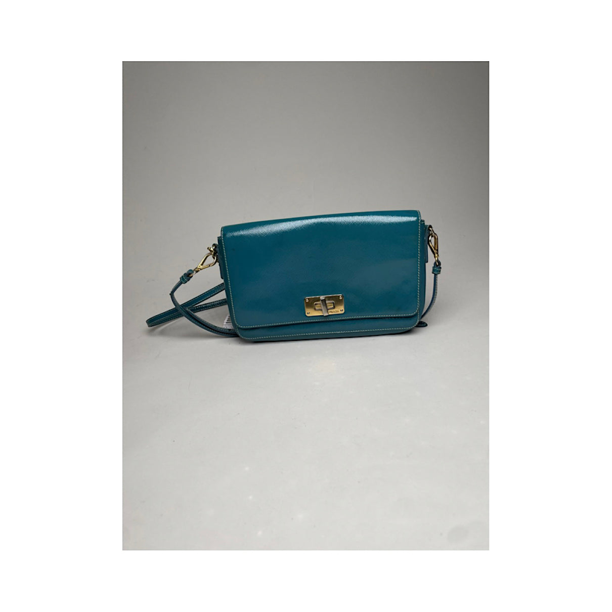 Prada Cleo Blue Leather Handbag image 2