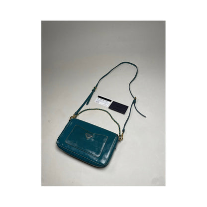 Prada Cleo Blue Leather Handbag image 3