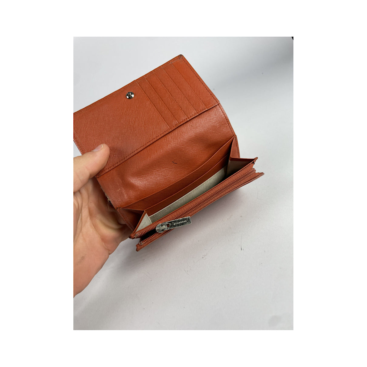 Burberry Orange Leather Wallet image 5