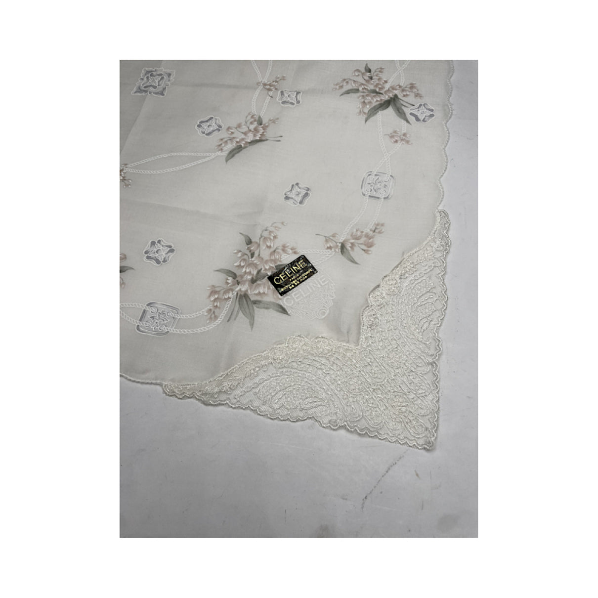 Celine White Silk Silk Handkerchief image 2
