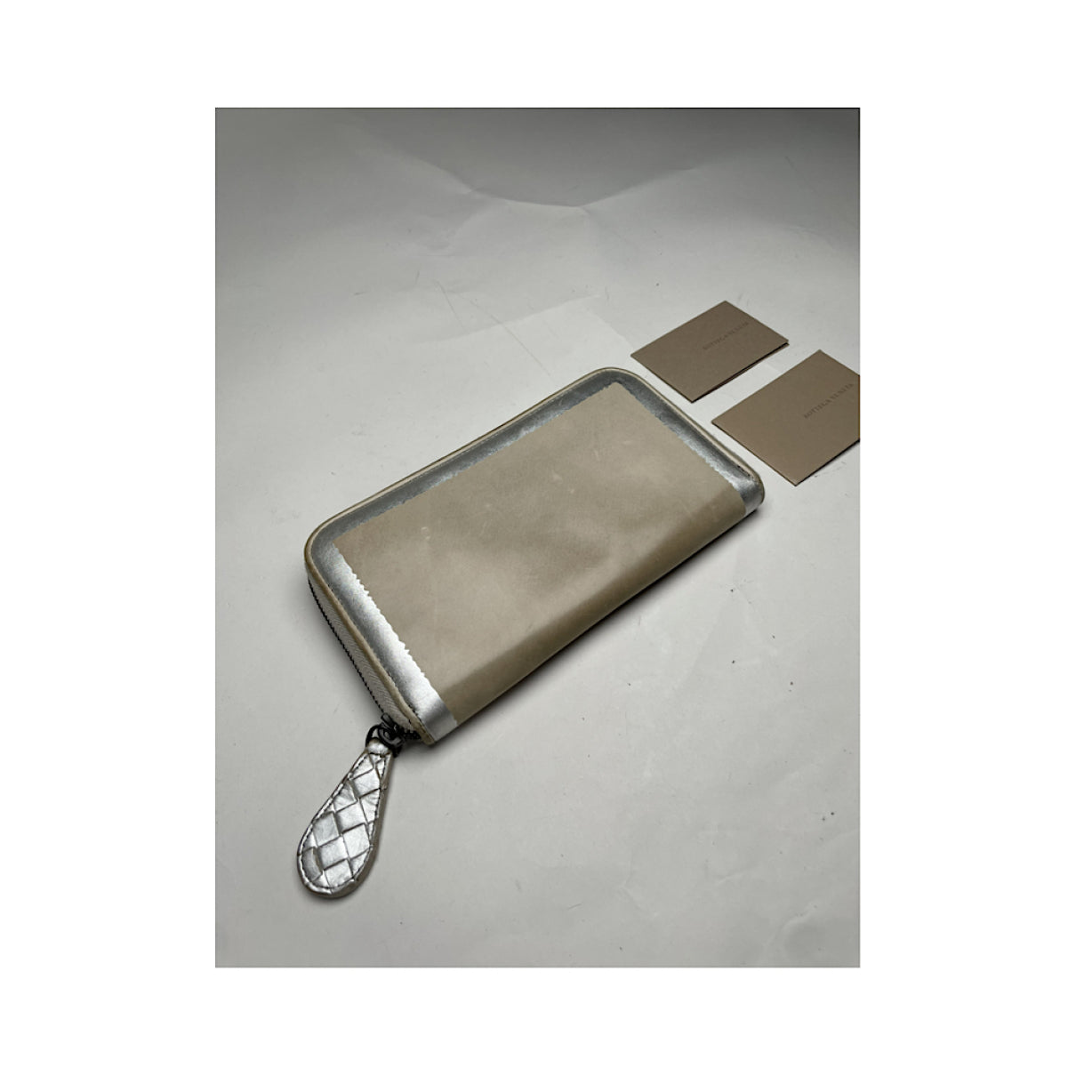 Bottega Veneta Silver Leather Wallet image 2