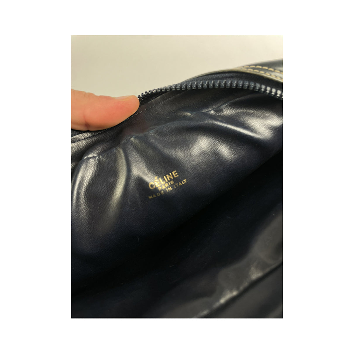 Celine Triomphe Vintage Black Leather Clutch Bag image 3