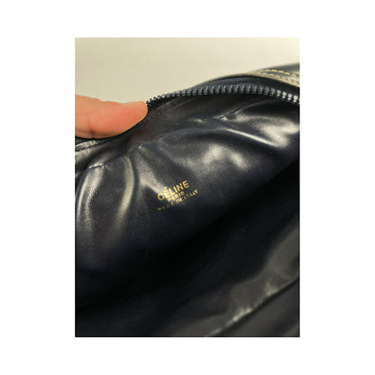 Celine Triomphe Vintage Black Leather Clutch Bag image 3
