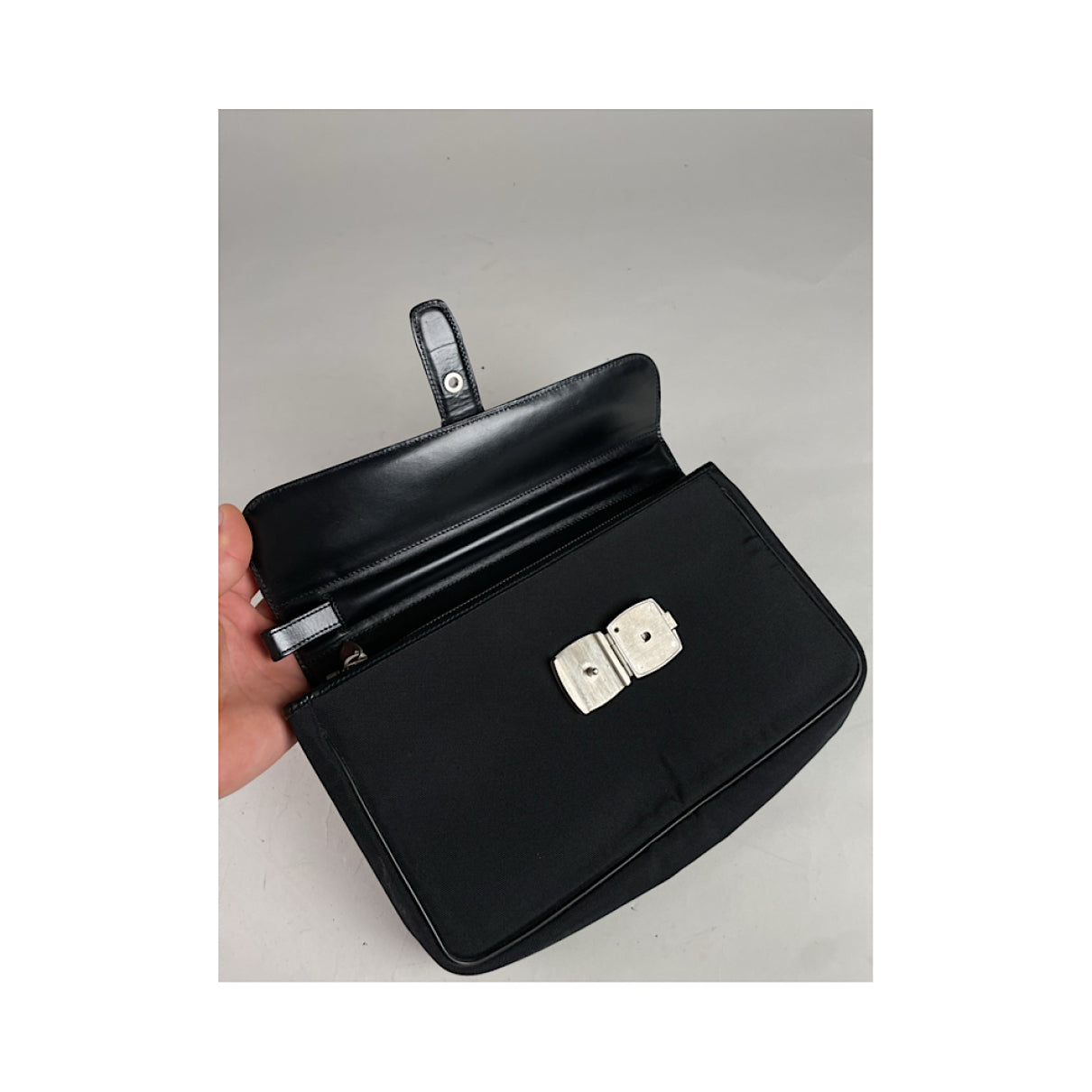 Alfred Dunhill Black Patent Leather Handbag image 2