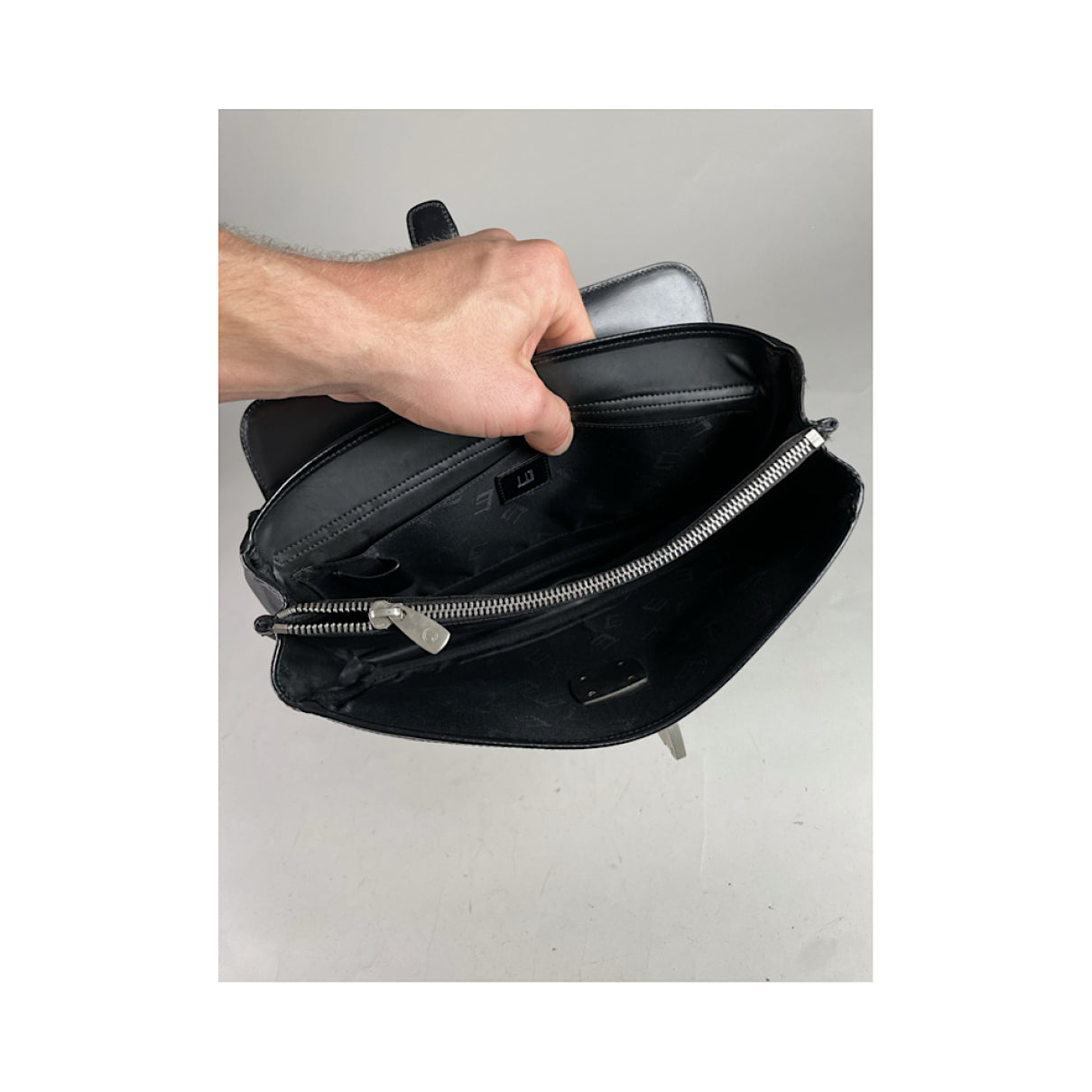 Alfred Dunhill Black Patent Leather Handbag image 3