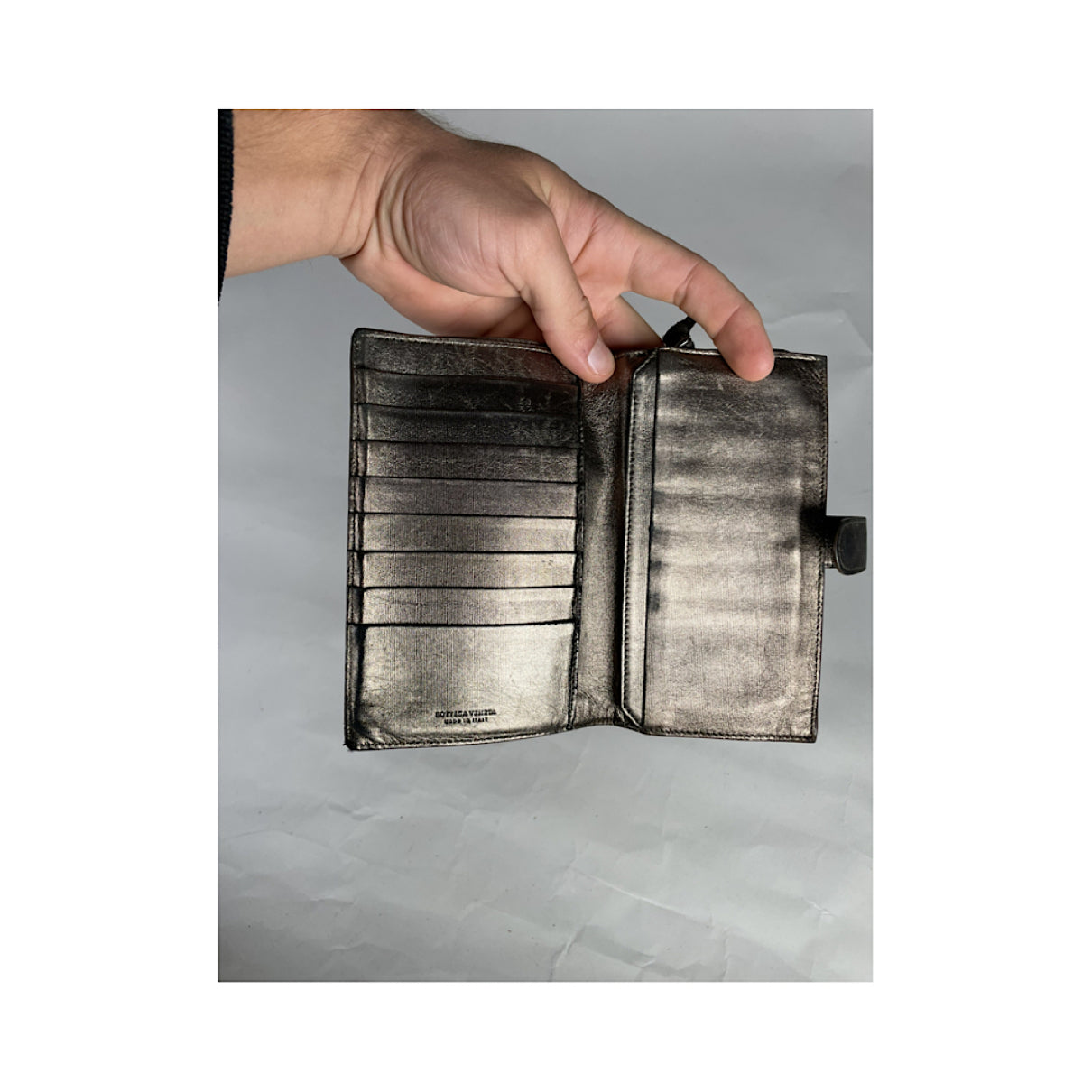 Bottega Veneta Intrecciato Metallic Leather Wallet image 3