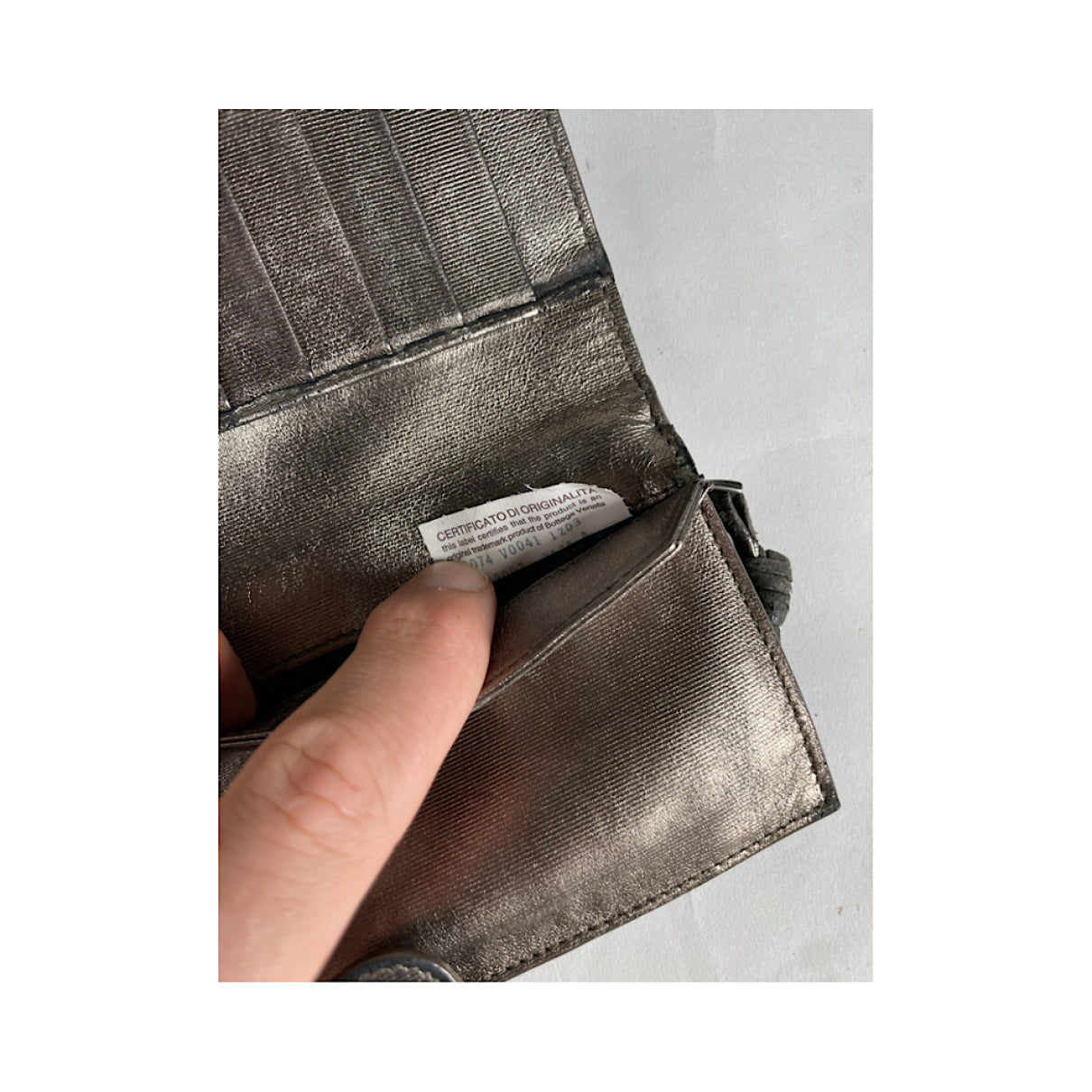 Bottega Veneta Intrecciato Metallic Leather Wallet image 4