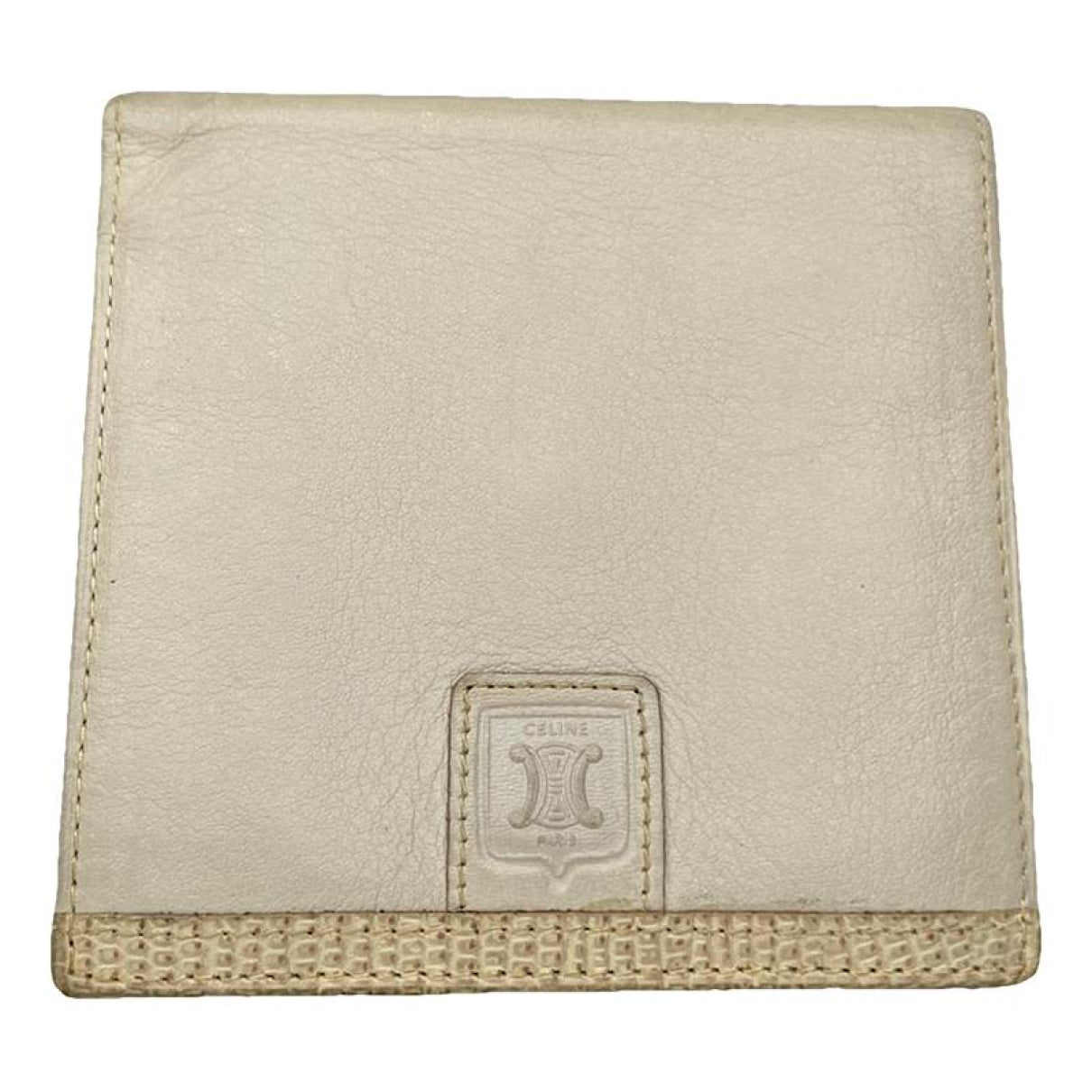 Celine Triomphe White Leather Wallet image 1