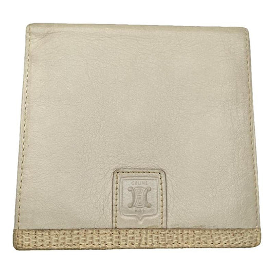 Celine Triomphe White Leather Wallet image 1