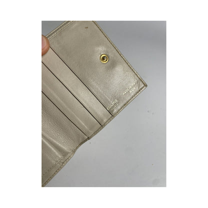 Celine Triomphe White Leather Wallet image 4