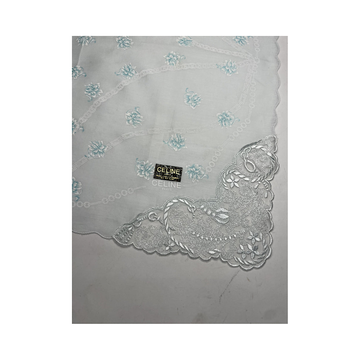 Celine White Silk Silk Handkerchief image 3