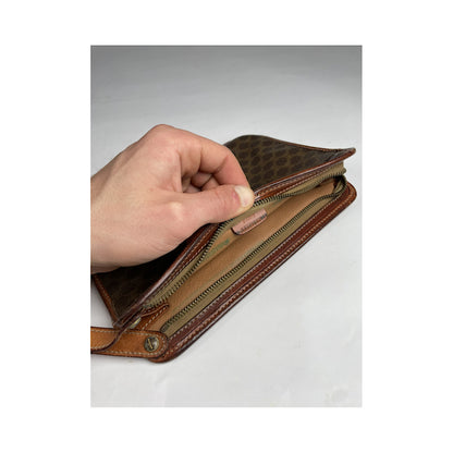 Celine Triomphe Vintage Brown Leather Clutch Bag image 3