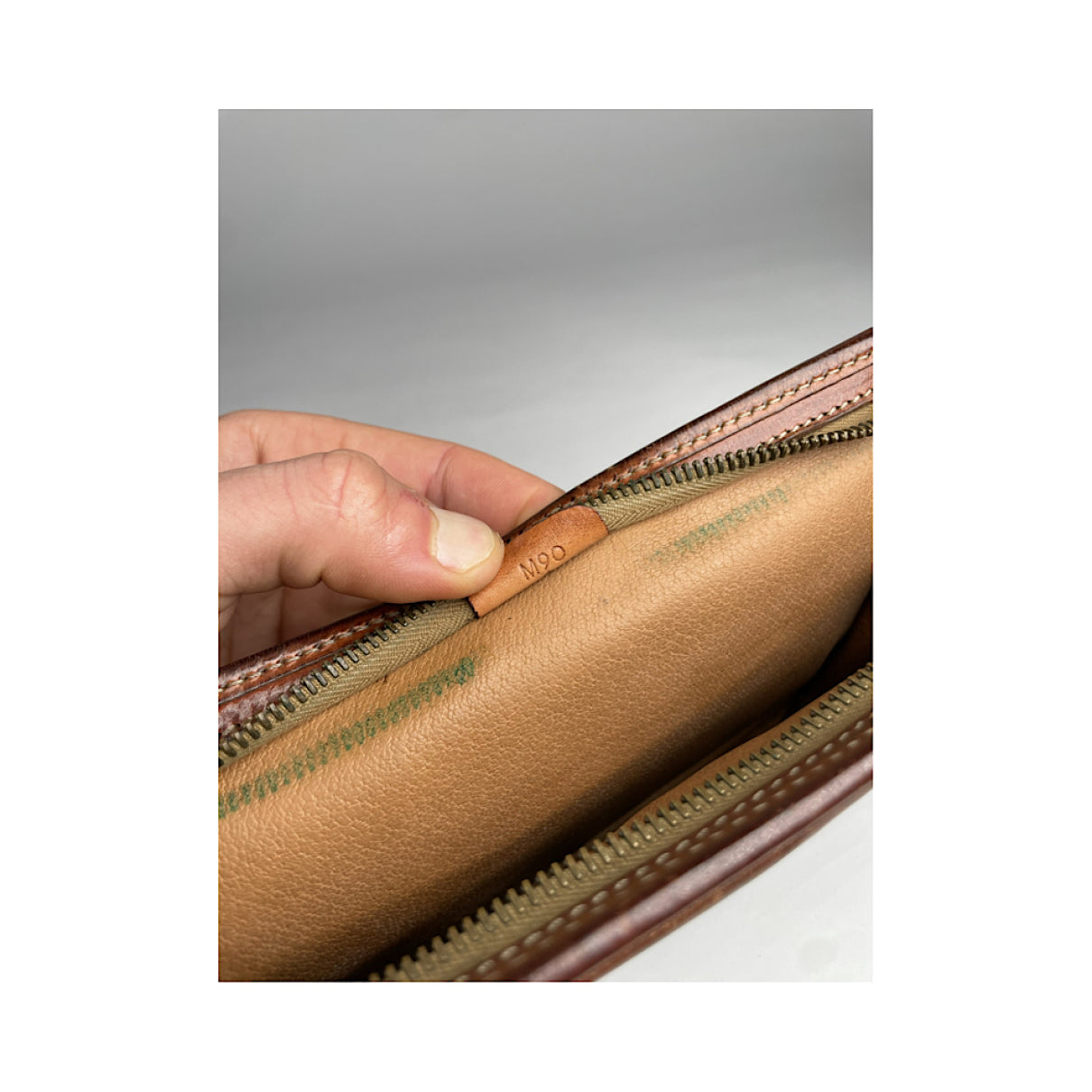 Celine Triomphe Vintage Brown Leather Clutch Bag image 4