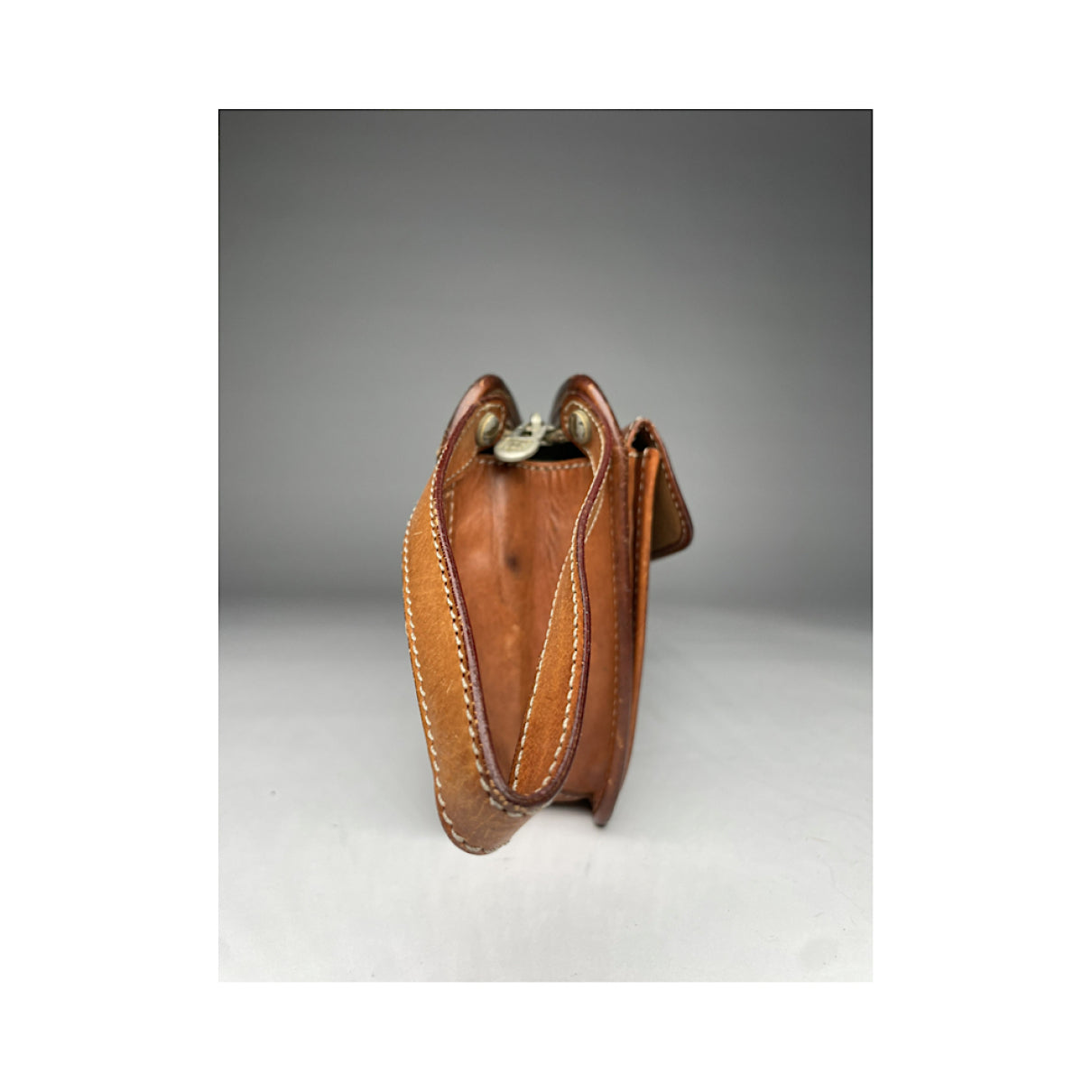 Celine Triomphe Vintage Brown Leather Clutch Bag image 5