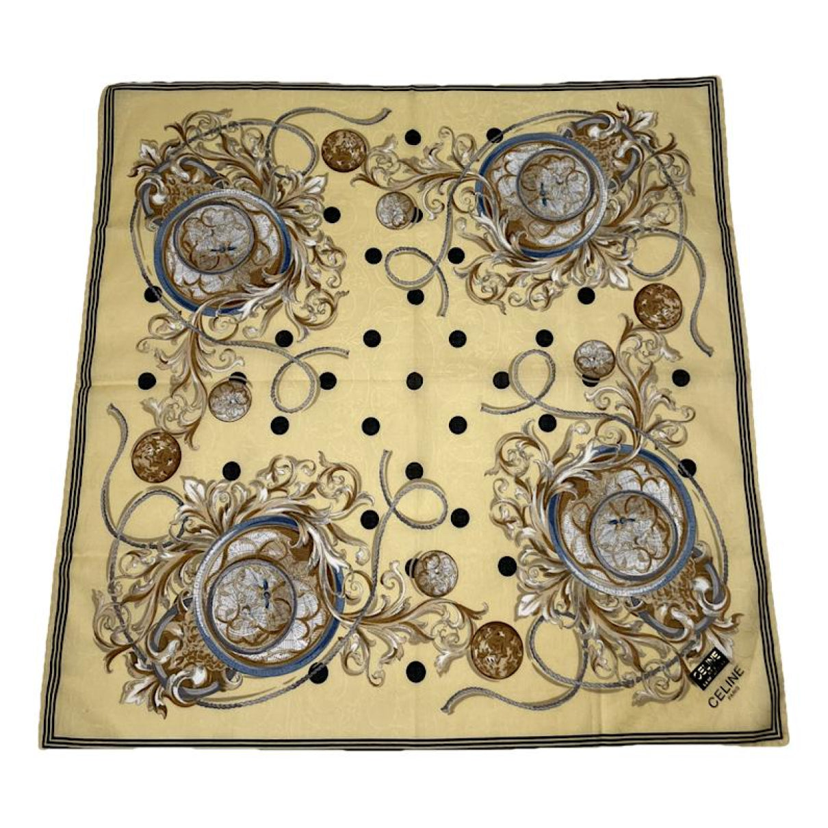 Celine Yellow Silk Silk Handkerchief image 1