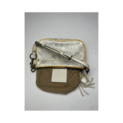 Coach Signature Sufflette Silver Leather Handbag image 2