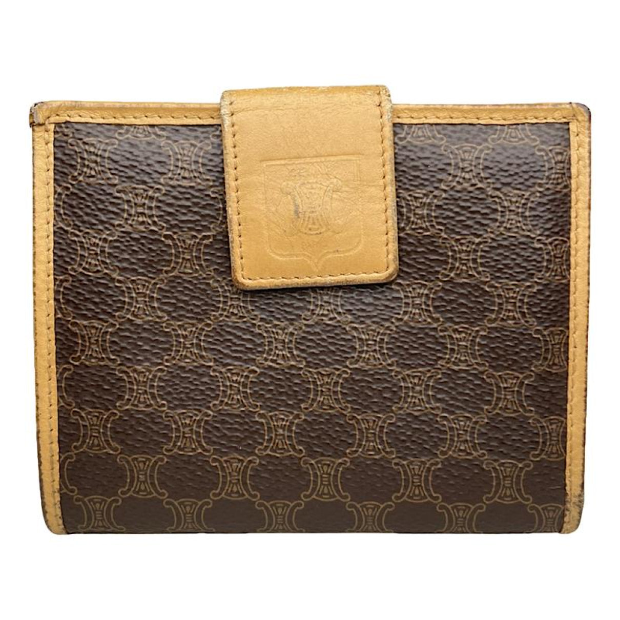 Celine Triomphe Vintage Brown Leather Wallet image 1