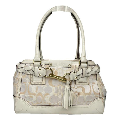 Coach Signature Sufflette White Leather Handbag image 1