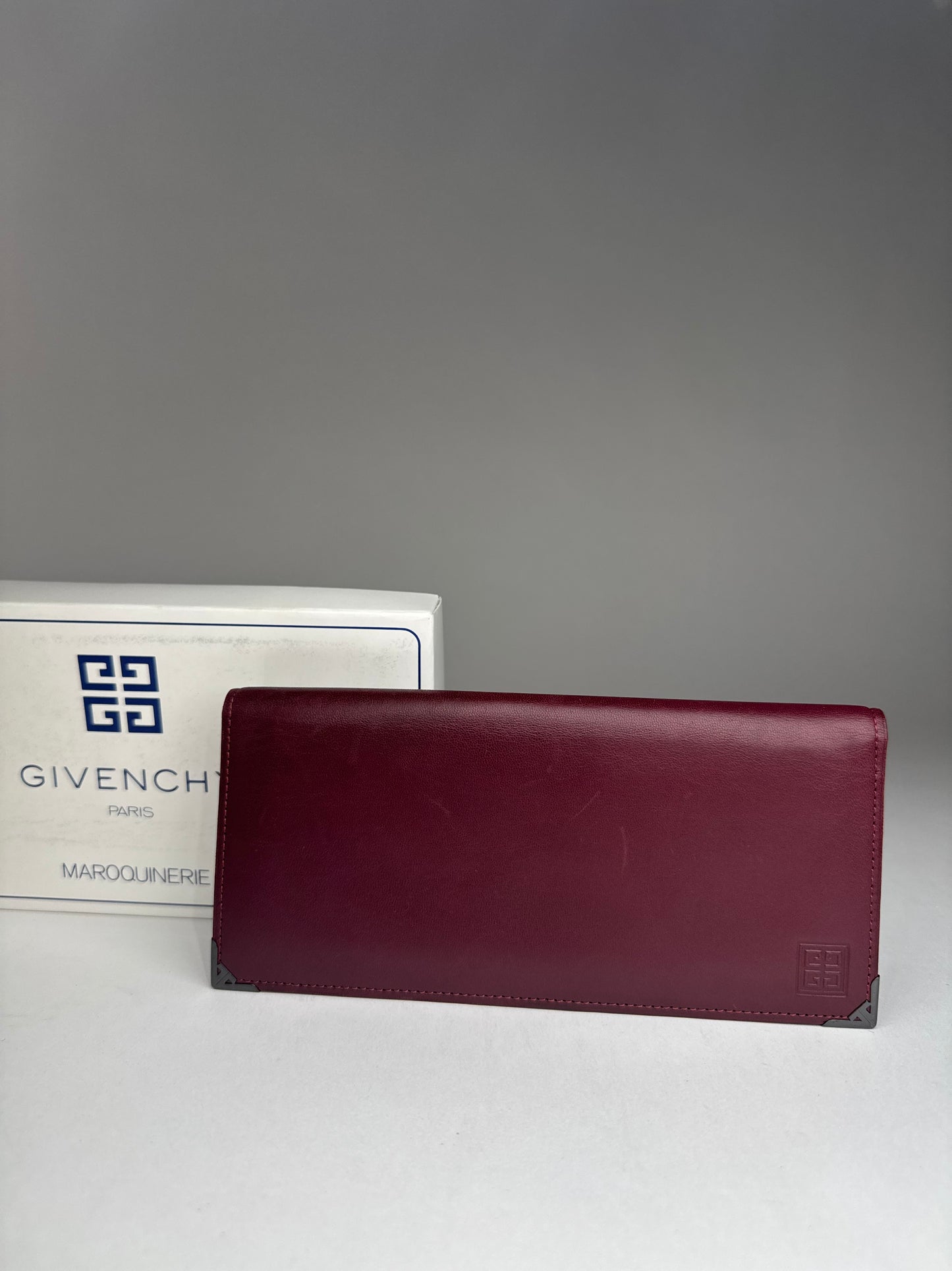 Vintage Givenchy Leather ID Holder burgundy