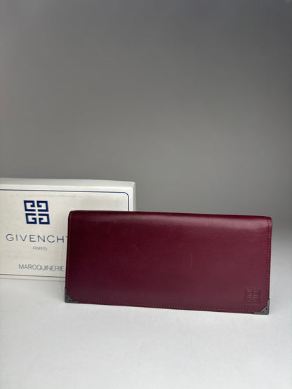 Vintage Givenchy Leather ID Holder burgundy