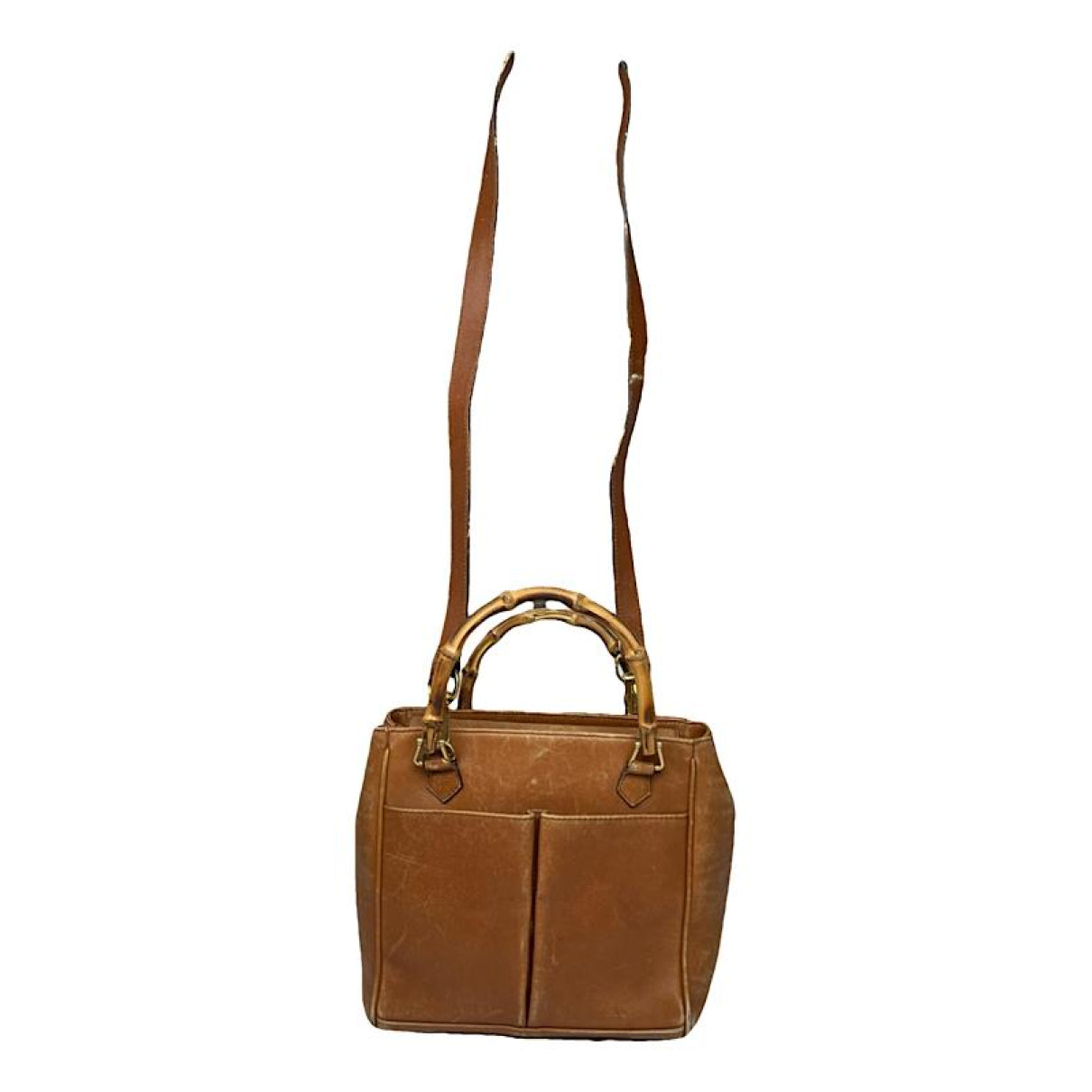 Gucci Convertible Bamboo Top Handle  Brown Leather Handbag image 1