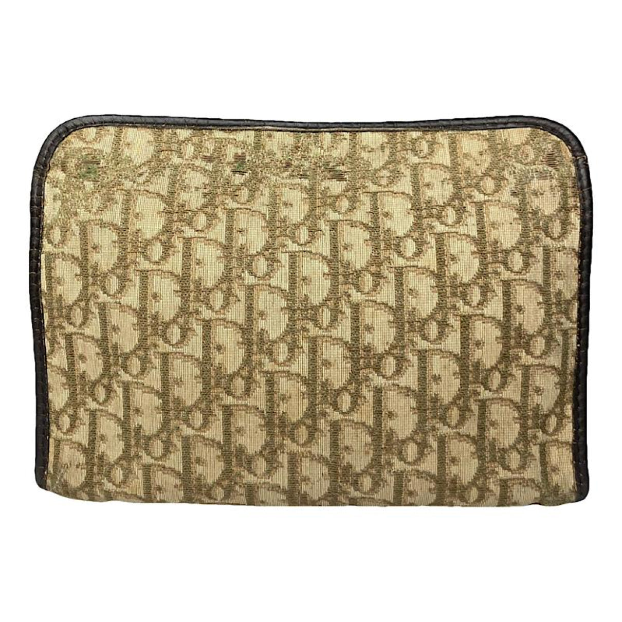 Dior Saddle Brown Cotton Clutch Bag image 1