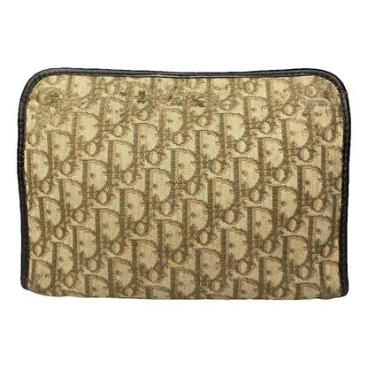 Dior Saddle Brown Cotton Clutch Bag image 1