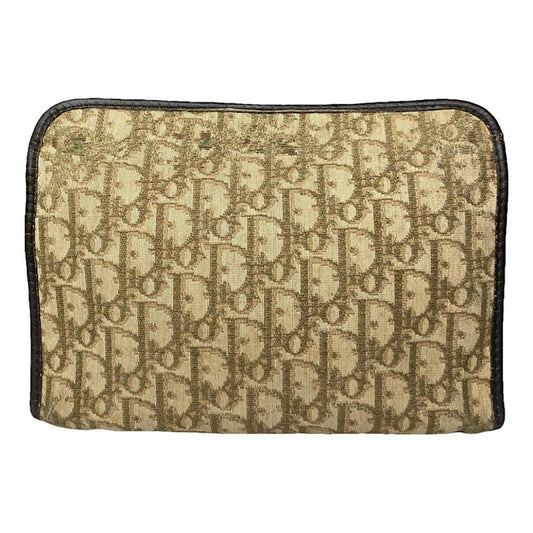 Dior Saddle Brown Cotton Clutch Bag image 1