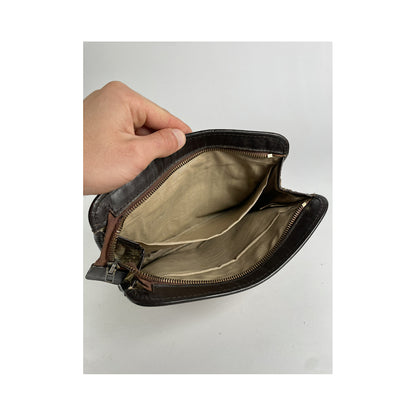 Dior Saddle Brown Cotton Clutch Bag image 2