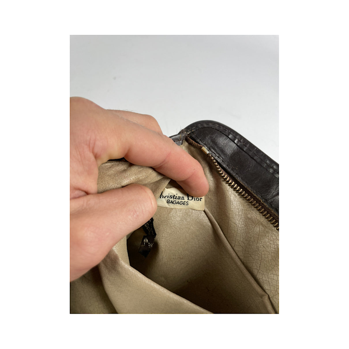 Dior Saddle Brown Cotton Clutch Bag image 3