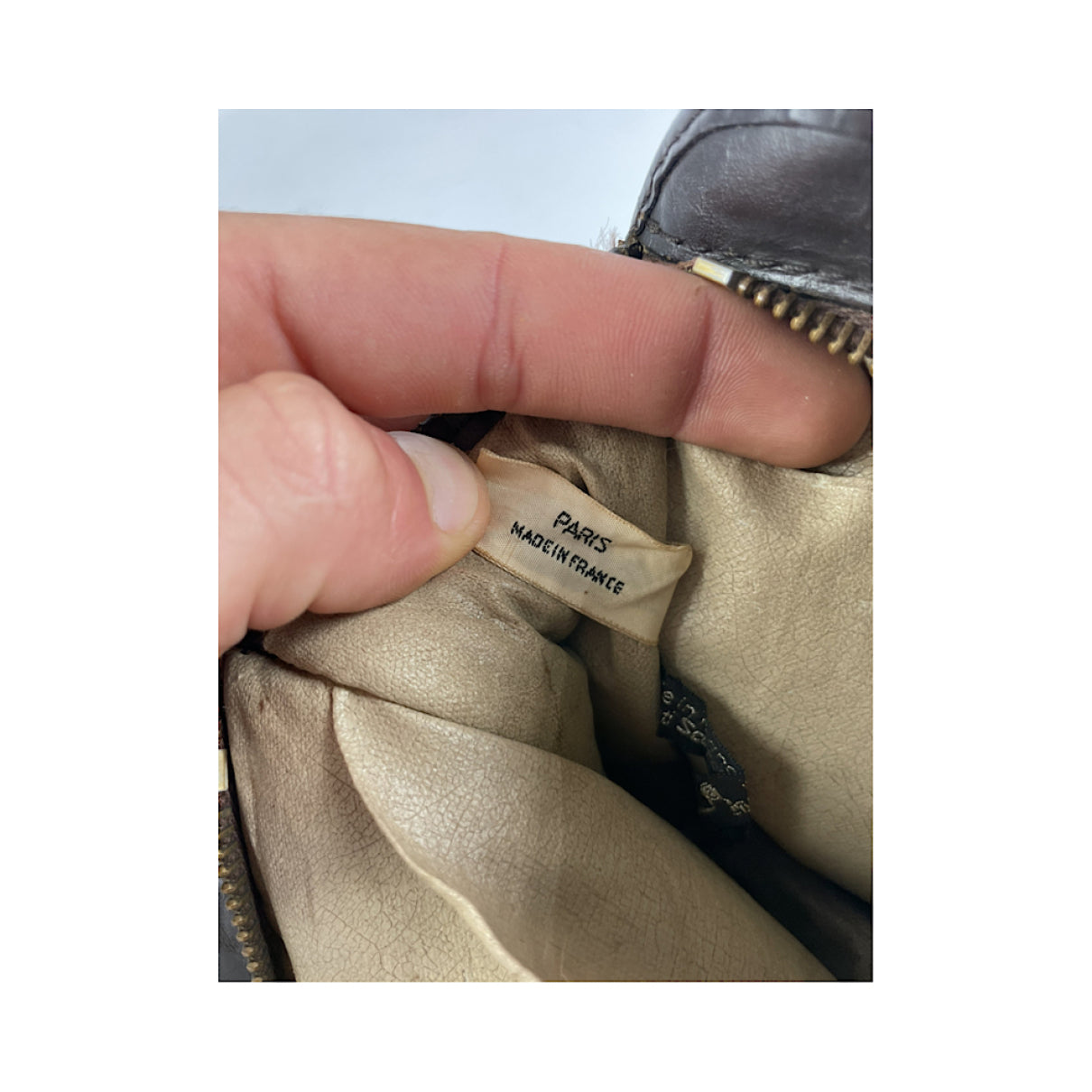 Dior Saddle Brown Cotton Clutch Bag image 4