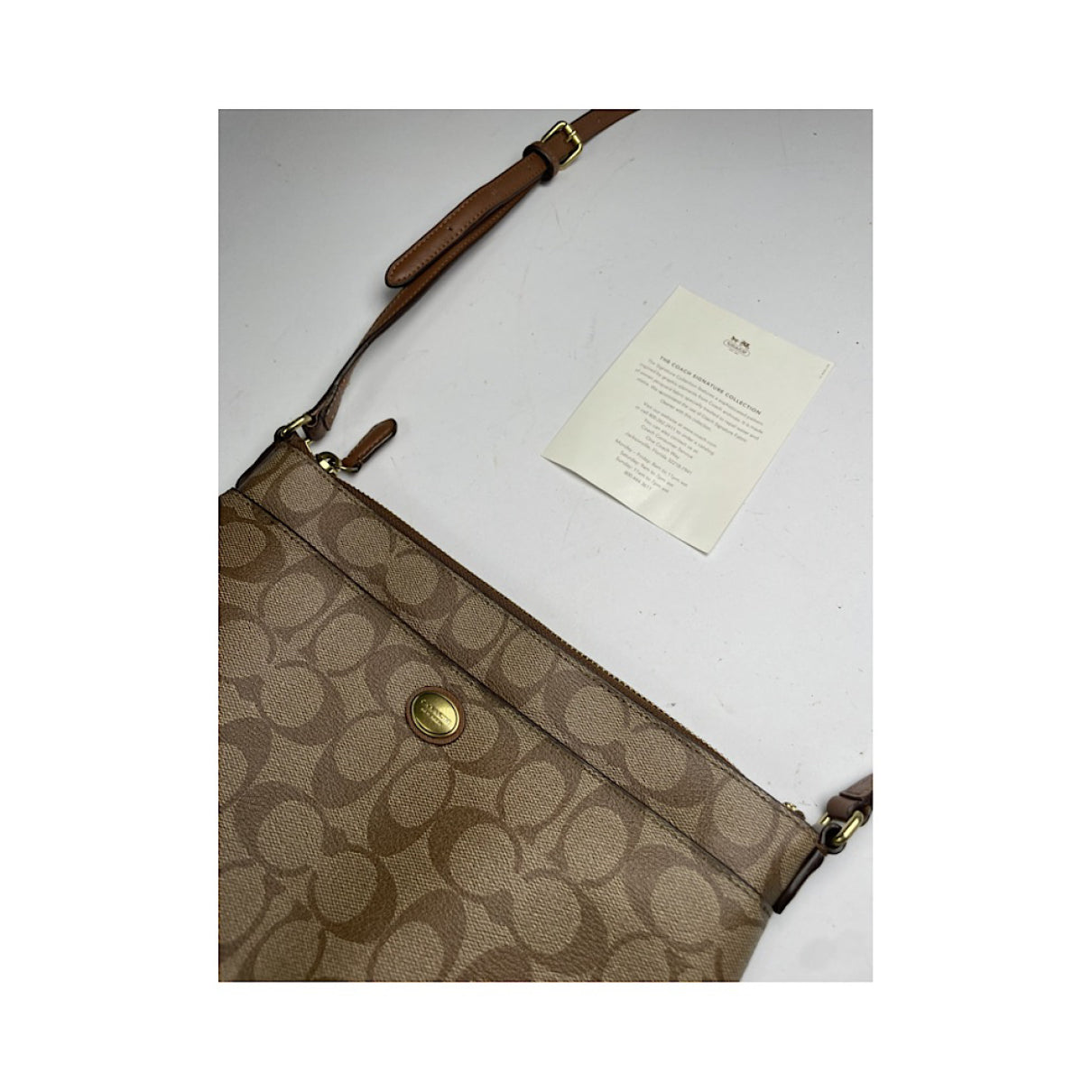 Coach Signature Sufflette Brown Leather Handbag image 2