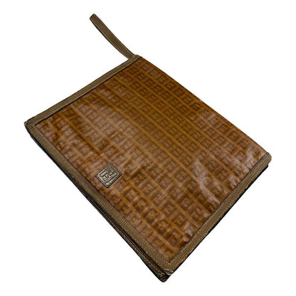 Fendi Baguette Brown Leather Clutch Bag image 1