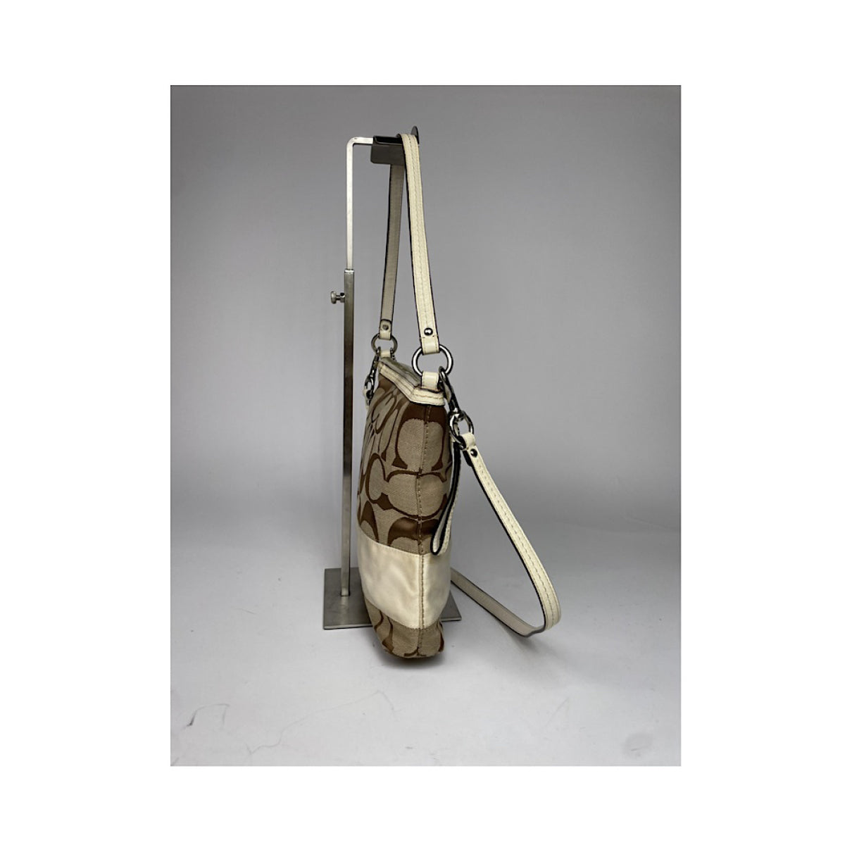 Coach Signature Sufflette Beige Cotton Handbag image 5