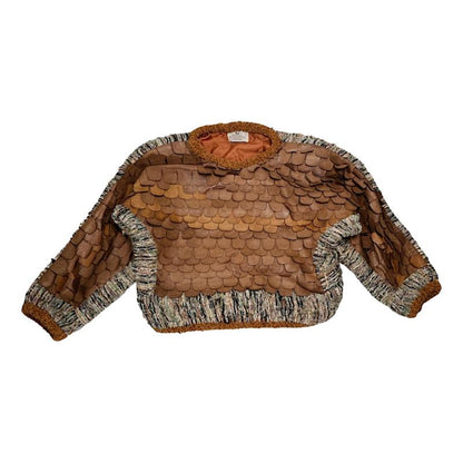 Emilio Pucci Brown Leather Knitwear image 1