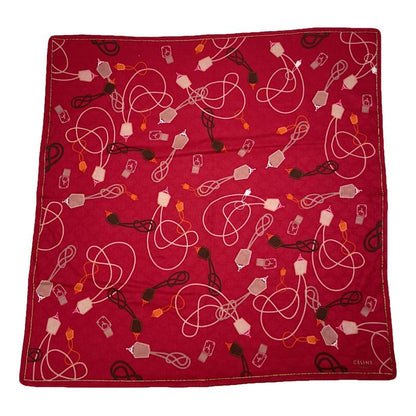 Celine Red Silk Silk Handkerchief image 1