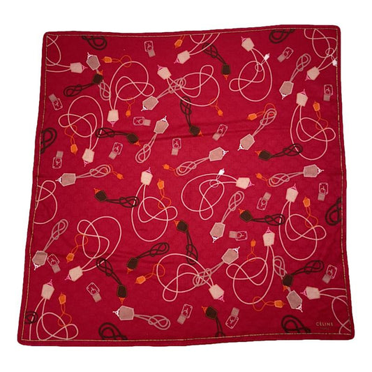 Celine Red Silk Silk Handkerchief image 1