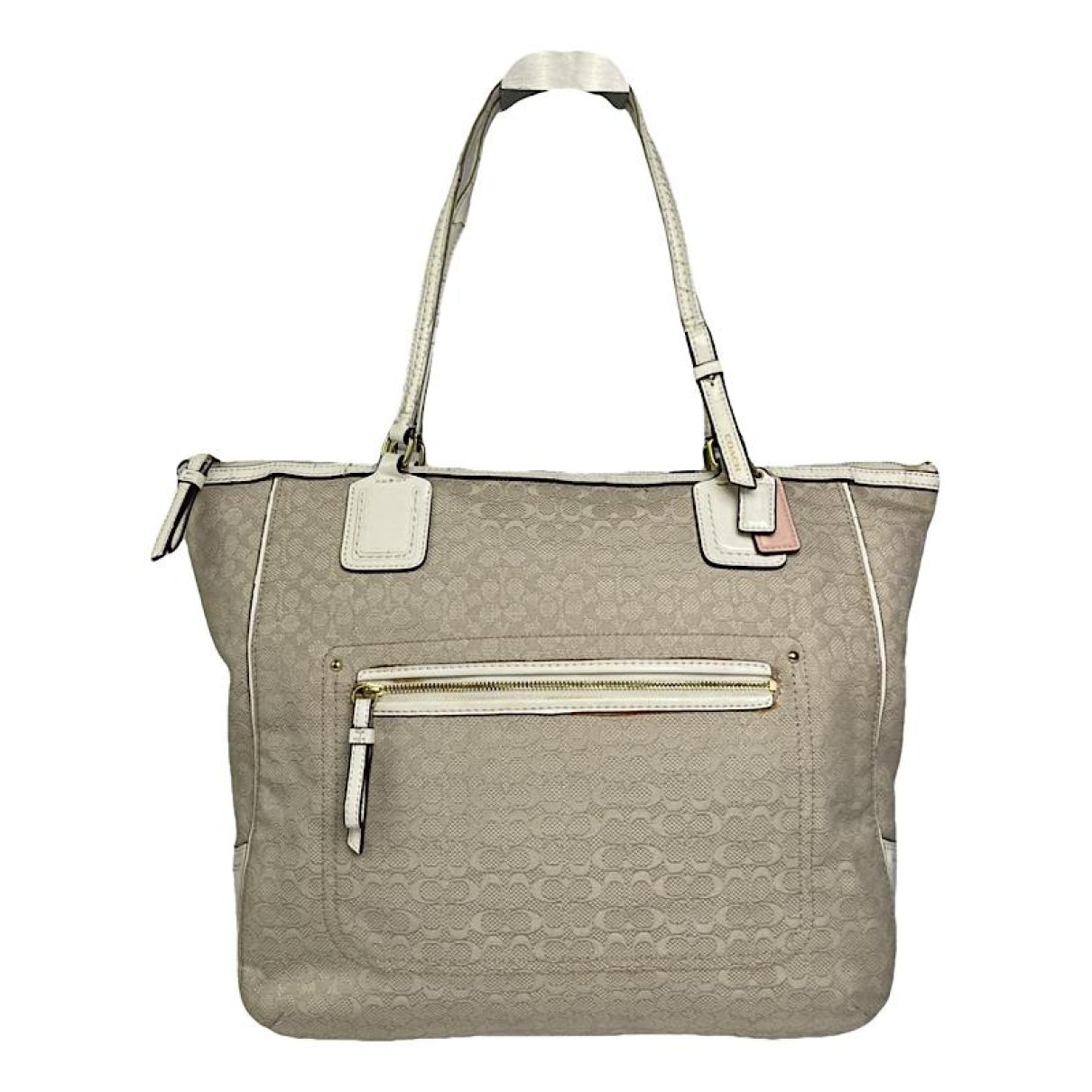 Coach Signature Sufflette White Cotton Handbag image 1
