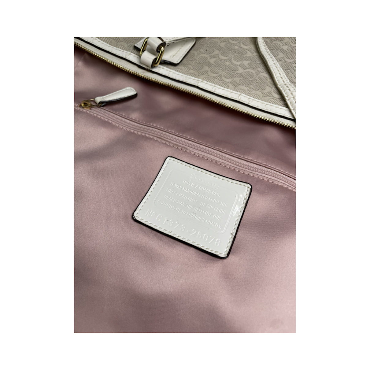 Coach Signature Sufflette White Cotton Handbag image 3